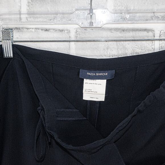 PIAZZA SEMPIONE Women's Drawstring Pants in Wool Navy Blue size 44IT 8US - Picture 2 of 9